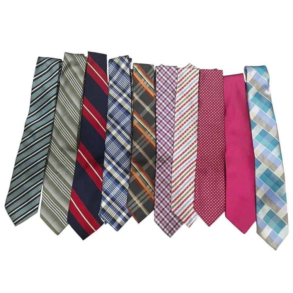 LOT OF 10 MEN DRESS TIES COLORFUL ELEGANT CHIC OFFICE‎ ATTIRE PROFESSIONALISM